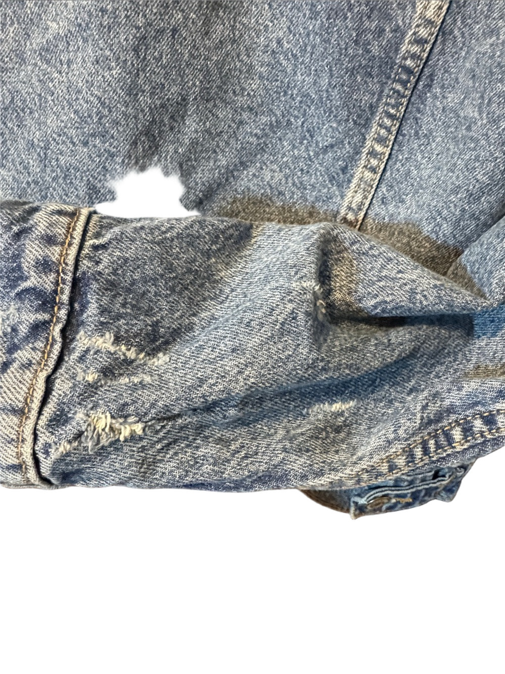 Old Navy Distressed Light Wash Denim Jacket in Blue Size XS - Picture 4 of 4